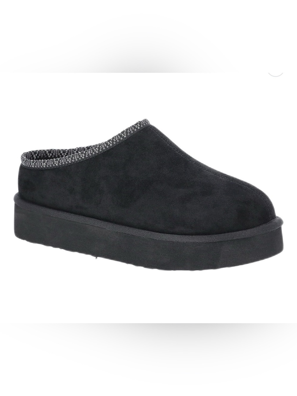 Pawz Black Suede Slip-On Platform Clog - Women's